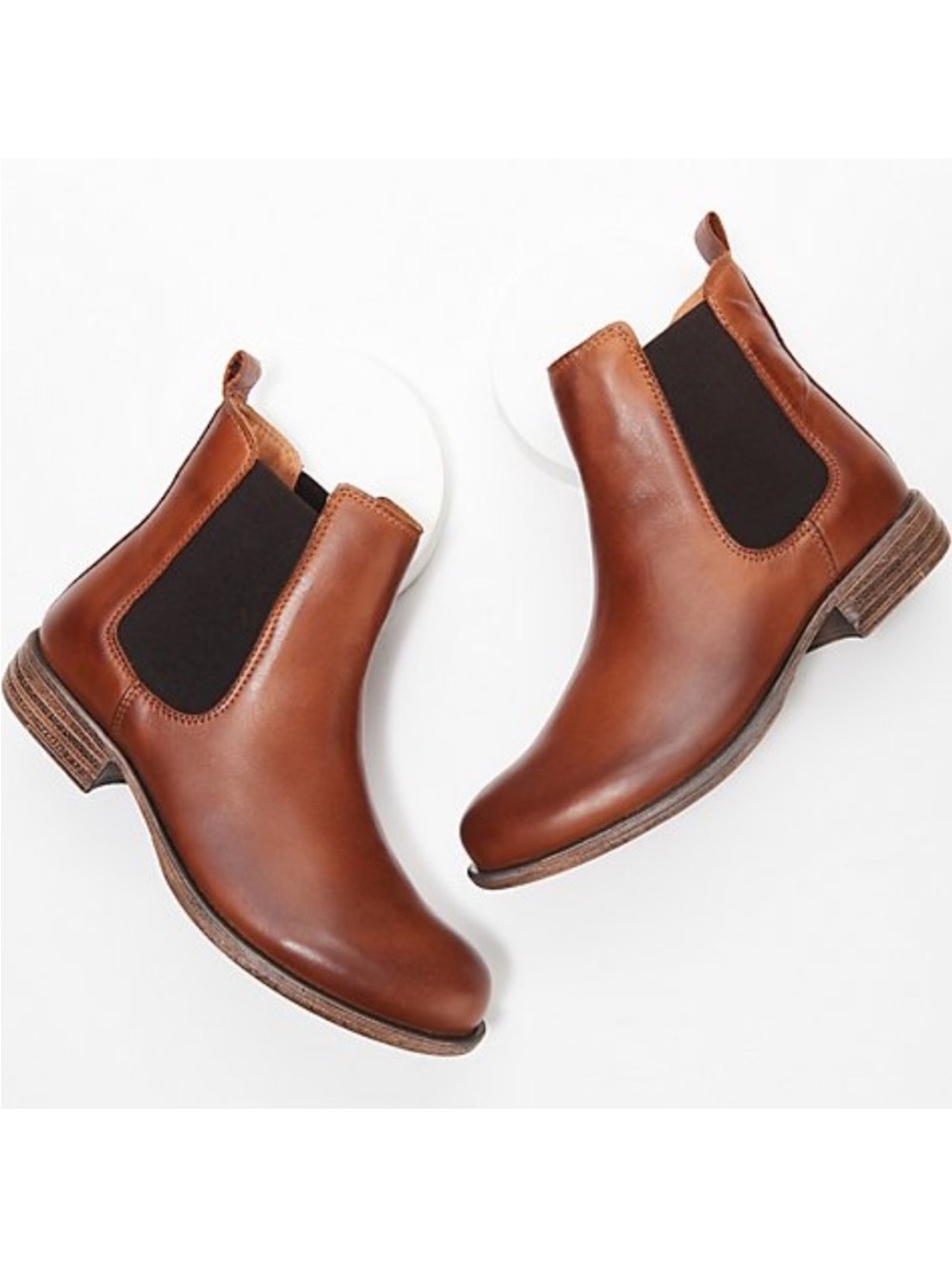 Miz Mooz Women’s Lewis Chelsea Boots in Brandy Brown Leather Sz 8.5